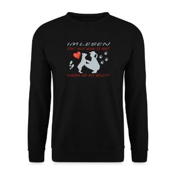 Hund Bulldogge Hundebesitzer Gechenkidee - Unisex Pullover - Schwarz - Vorne - Alina (178cm) & Michal (187cm)
