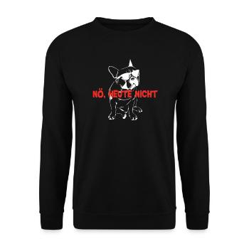 Hund Bulldogge Hundebesitzer Gechenkidee - Unisex Pullover - Schwarz - Vorne - Alina (178cm) & Michal (187cm)