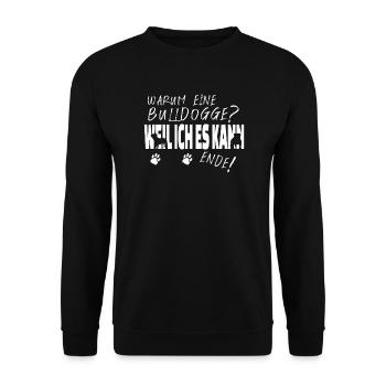 Hund Bulldogge Hundebesitzer Gechenkidee - Unisex Pullover - Schwarz - Vorne - Alina (178cm) & Michal (187cm)