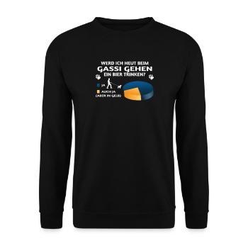 Hund Bulldogge Hundebesitzer Gechenkidee - Unisex Pullover - Schwarz - Vorne - Alina (178cm) & Michal (187cm)