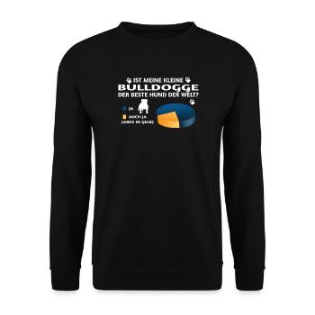 Hund Bulldogge Hundebesitzer Gechenkidee - Unisex Pullover - Schwarz - Vorne - Alina (178cm) & Michal (187cm)