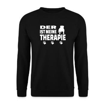 Hund Bulldogge Hundebesitzer Gechenkidee - Unisex Pullover - Schwarz - Vorne - Alina (178cm) & Michal (187cm)