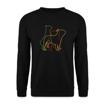 Chien Bulldog Dog Propriétaire Gechenkidee - Sweat-shirt Unisexe - noir - Devant - Alina (178cm) & Michal (187cm)