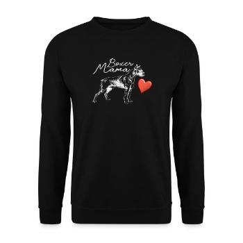 Hund Boxer Hundebesitzer Geschenkidee - Unisex Pullover - Schwarz - Vorne - Alina (178cm) & Michal (187cm)