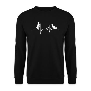 Cat Friend, Cadeau d’accessoires pour chat - Sweat-shirt Unisexe - noir - Devant - Alina (178cm) & Michal (187cm)
