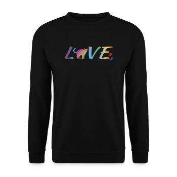 Katzenfreund, Katzenzubehör Geschenk - Unisex Pullover - Schwarz - Vorne - Alina (178cm) & Michal (187cm)