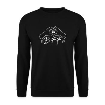 Cat Friend, Cat Accessories Gift - Unisex Sweatshirt - black - Front - Alina (178cm) & Michal (187cm)