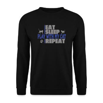 Cat Friend, Cat Accessories Gift - Unisex Sweatshirt - black - Front - Alina (178cm) & Michal (187cm)