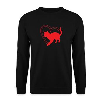 Cat Friend, Cat Accessories Gift - Unisex Sweatshirt - black - Front - Alina (178cm) & Michal (187cm)