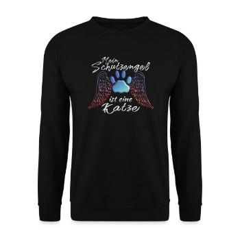 Cat Friend, Cat Accessories Gift - Unisex Sweatshirt - black - Front - Alina (178cm) & Michal (187cm)
