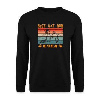 Cat Friend, Cadeau d’accessoires pour chat - Sweat-shirt Unisexe - noir - Devant - Alina (178cm) & Michal (187cm)