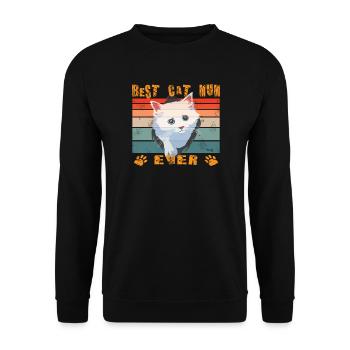 Cat Friend, Cat Accessories Gift - Unisex Sweatshirt - black - Front - Alina (178cm) & Michal (187cm)