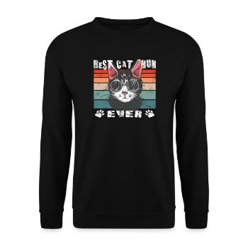 Cat lover, cat accessory gift - Unisex Sweatshirt - black - Front - Alina (178cm) & Michal (187cm)
