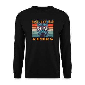 Cat Friend, Cat Accessories Gift - Unisex Sweatshirt - black - Front - Alina (178cm) & Michal (187cm)