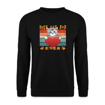 Cat Friend, Cat Accessories Gift - Unisex Sweatshirt - black - Front - Alina (178cm) & Michal (187cm)