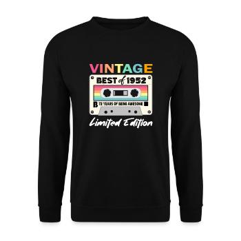 Best of 1952 - 72nd Birthday Limited Edition - Unisex Sweatshirt - black - Front - Alina (178cm) & Michal (187cm)