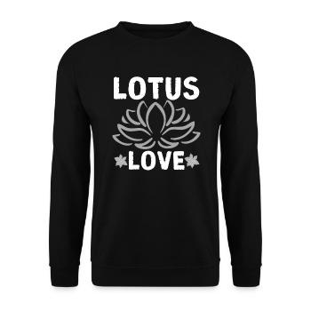 Lotus-Liebe | Die Eleganz und Zuneigung der Natur - Unisex Pullover - Schwarz - Vorne - Alina (178cm) & Michal (187cm)