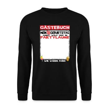 18th Birthday Girl & Boy Guestbook - Unisex Sweatshirt - black - Front - Alina (178cm) & Michal (187cm)