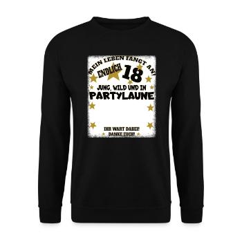 18th Birthday Girl & Boy Guestbook - Unisex Sweatshirt - black - Front - Alina (178cm) & Michal (187cm)