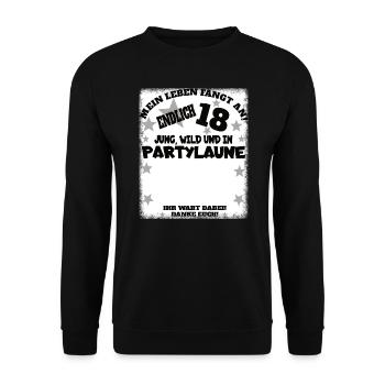 18th Birthday Girl & Boy Guestbook - Unisex Sweatshirt - black - Front - Alina (178cm) & Michal (187cm)