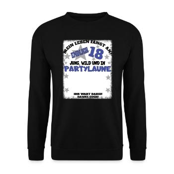 18th Birthday Girl & Boy Guestbook - Unisex Sweatshirt - black - Front - Alina (178cm) & Michal (187cm)