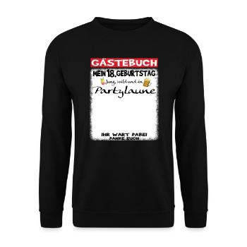 18th Birthday Girl & Boy Guestbook - Unisex Sweatshirt - black - Front - Alina (178cm) & Michal (187cm)