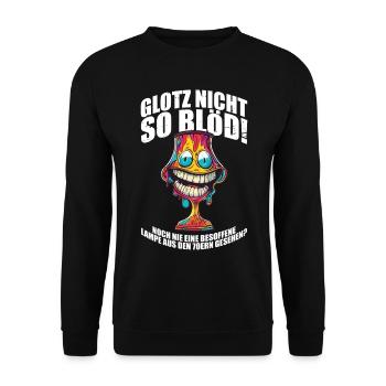 Besoffene Lampe aus den 70ern Lustiges - Unisex Pullover - Schwarz - Vorne - Alina (178cm) & Michal (187cm)