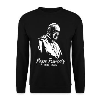 Pope Francis - Holy Father - Unisex Sweatshirt - black - Front - Alina (178cm) & Michal (187cm)