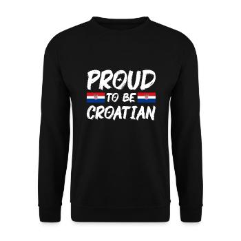 Drapeau de la Croatie Adriatique Zagreb Drapeau croate - Sweat-shirt Unisexe - noir - Devant - Alina (178cm) & Michal (187cm)