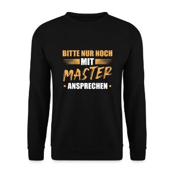 Studium Bestandene Masterprüfung Abschluss Master - Unisex Pullover - Schwarz - Vorne - Alina (178cm) & Michal (187cm)