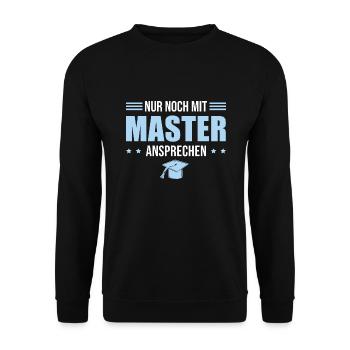 Masterprüfung Studium Master Abschluss - Unisex Pullover - Schwarz - Vorne - Alina (178cm) & Michal (187cm)