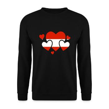Drapeau de l’Autriche Drapeau de l’Autriche AT - Sweat-shirt Unisexe - noir - Devant - Alina (178cm) & Michal (187cm)