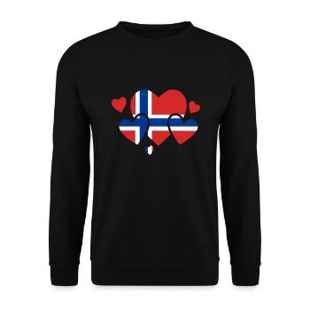 Norwegen Flagge Skandinavien Norwegische Fahne - Unisex Pullover - Schwarz - Vorne - Alina (178cm) & Michal (187cm)
