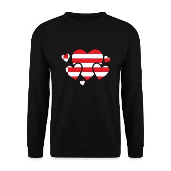 Bremen Flagge Bremer Fahne Herz - Unisex Pullover - Schwarz - Vorne - Alina (178cm) & Michal (187cm)