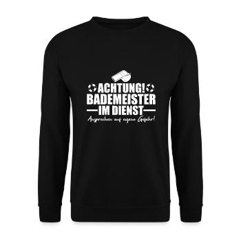 Bademeister Rettungsschwimmer Geschenk - Unisex Pullover - Schwarz - Vorne - Alina (178cm) & Michal (187cm)