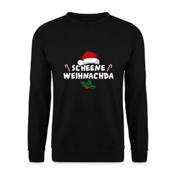 Schöne Weihnachten Schwäbisch Weihnachtsoutfit - Unisex Pullover - Schwarz - Vorne - Alina (178cm) & Michal (187cm)