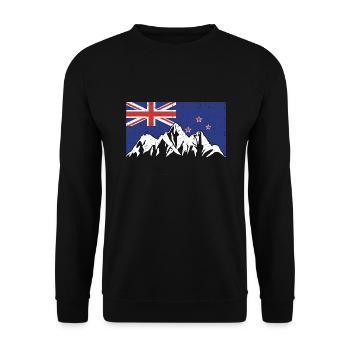 Montagnes de Nouvelle-Zélande - Sweat-shirt Unisexe - noir - Devant - Alina (178cm) & Michal (187cm)