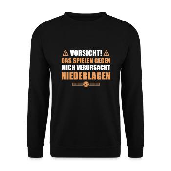 Volleyball Spielen Spruch Niederlagen Volleyballer - Unisex Pullover - Schwarz - Vorne - Alina (178cm) & Michal (187cm)