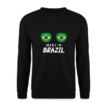 Flag of Brazil Flag of South America - Unisex Sweatshirt - black - Front - Alina (178cm) & Michal (187cm)