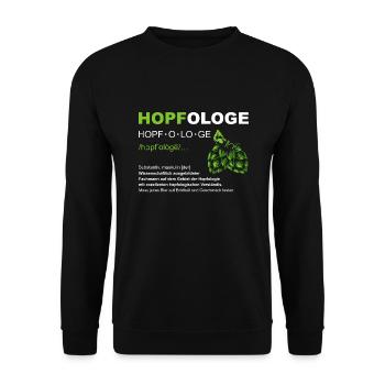 Hopfologe Bier Saufen JGA Hopfen Männertag - Unisex Pullover - Schwarz - Vorne - Alina (178cm) & Michal (187cm)