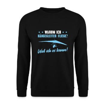 Deltasegler Drachen Hängegleiter Pilot - Unisex Pullover - Schwarz - Vorne - Alina (178cm) & Michal (187cm)