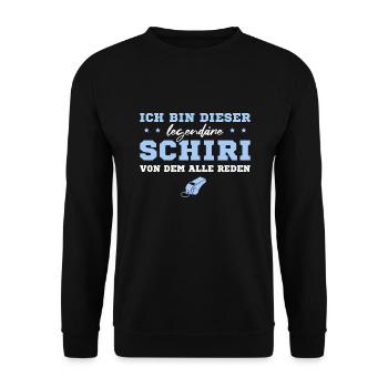 Fußball Schiri Legendärer Schiedsrichter - Unisex Pullover - Schwarz - Vorne - Alina (178cm) & Michal (187cm)