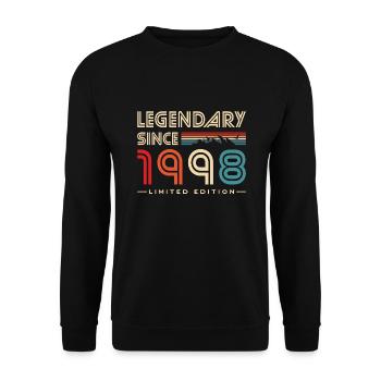 Geboren 1998 Jahrgang Berge Vintage Geburtstag - Unisex Pullover - Schwarz - Vorne - Alina (178cm) & Michal (187cm)
