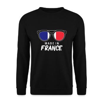 Frankreich Flagge Sonnenbrille Französische Fahne - Unisex Pullover - Schwarz - Vorne - Alina (178cm) & Michal (187cm)