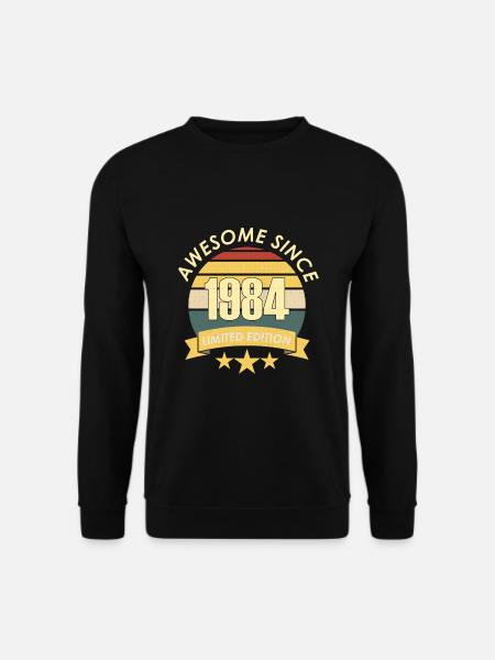 Vintage Awesome since 1984 Geburtstag Retro seashe - Unisex Pullover - Schwarz