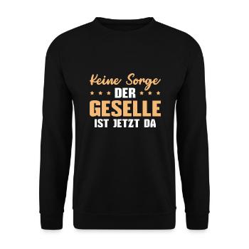 Ausbildung bestandene Gesellenprüfung Geselle - Unisex Pullover - Schwarz - Vorne - Alina (178cm) & Michal (187cm)
