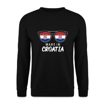 Drapeau de la Croatie Adriatique Zagreb Drapeau de la Croatie - Sweat-shirt Unisexe - noir - Devant - Alina (178cm) & Michal (187cm)