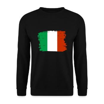 Drapeau de l’Italie Drapeau italien Vintage Look vieilli - Sweat-shirt Unisexe - noir - Devant - Alina (178cm) & Michal (187cm)