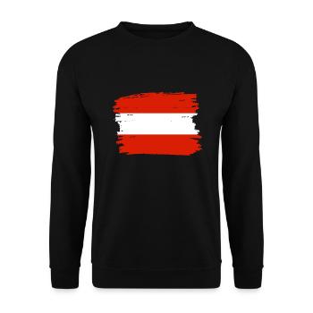 Austria Flag Austria Austrian Flag AT - Unisex Sweatshirt - black - Front - Alina (178cm) & Michal (187cm)