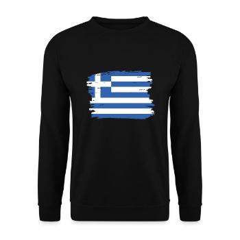 Drapeau de la Grèce Hellas Athènes Drapeau grec - Sweat-shirt Unisexe - noir - Devant - Alina (178cm) & Michal (187cm)
